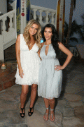 Carmen Electra and Kim Kardashian at LG Villa Cabo