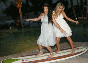 Carmen Electra and Kim Kardashian at LG Villa Cabo