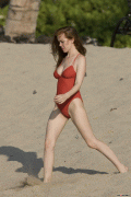Isla 
Fisher and Borat Candid on Hawaiian Beach